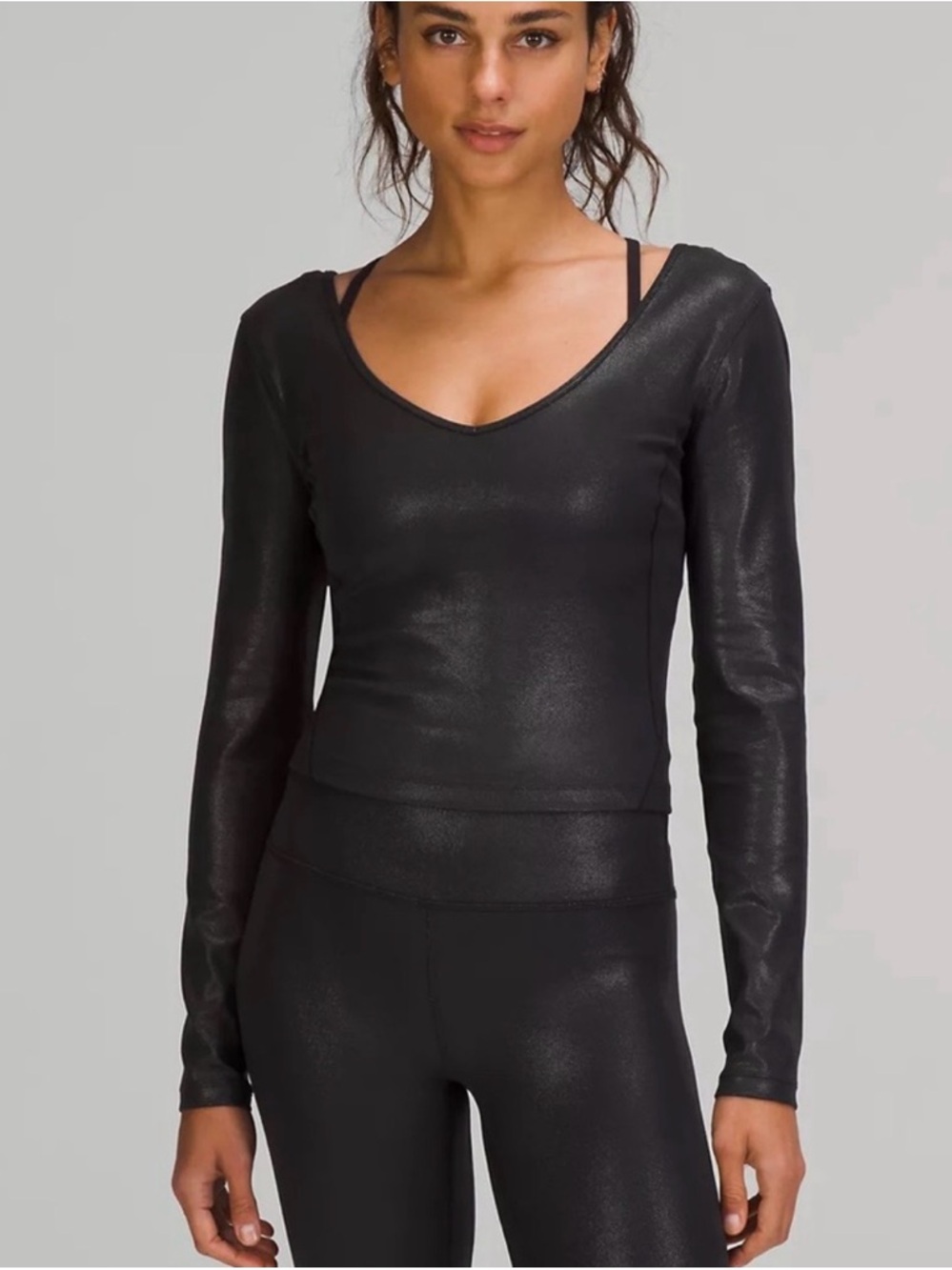 Lululemon Align Black Long-Sleeve Shine Top